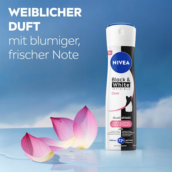 Antitranspirant Deospray Black & White Invisible Clear NIVEA