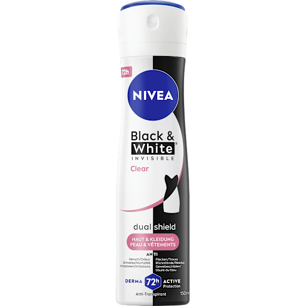 Antitranspirant Deospray Black & White Invisible Clear NIVEA