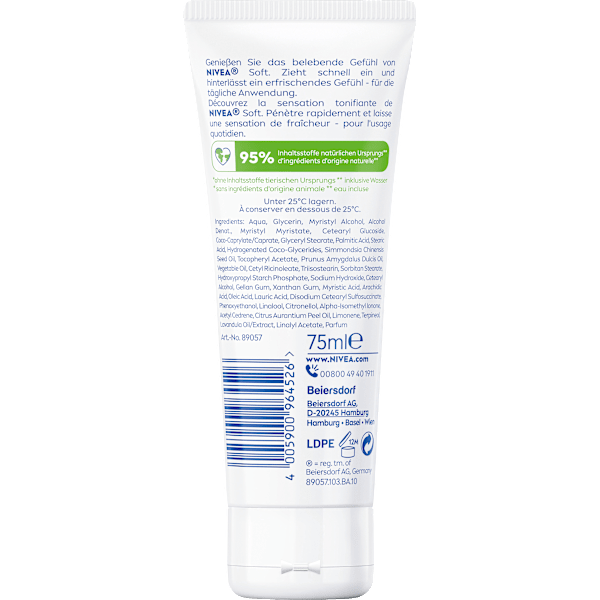 Feuchtigkeitscreme soft in der Tube NIVEA
