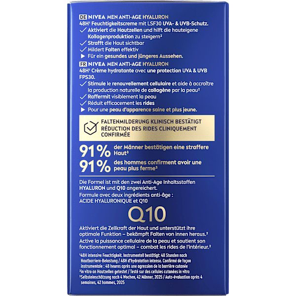Anti Age Feuchtigkeitscreme Hyaluron LSF 30 NIVEA MEN