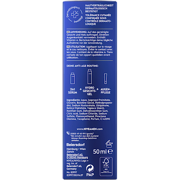 Anti Age Hyaluron 24H Hydro Gel NIVEA MEN