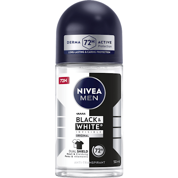 Antitranspirant Deo Roll-on Black & White Invisible Original NIVEA MEN