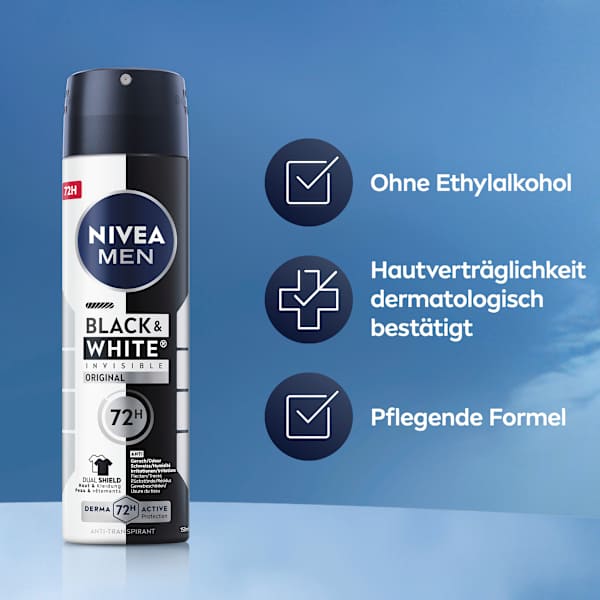 Antitranspirant Deospray Black & White Invisible Original NIVEA MEN
