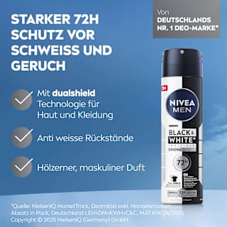 Antitranspirant Deospray Black & White Invisible Original NIVEA MEN