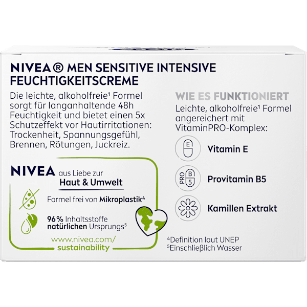 Feuchtigkeitscreme Sensitive Intensive NIVEA MEN