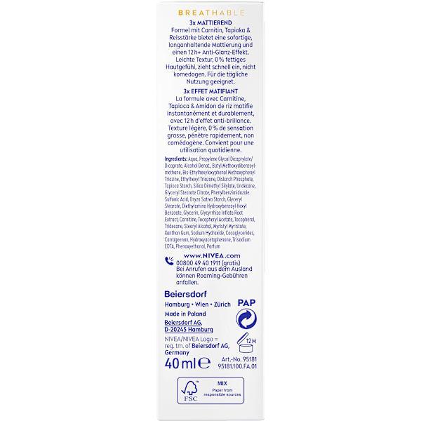 Sonnenfluid Gesicht mattierend, LSF 50+ NIVEA SUN