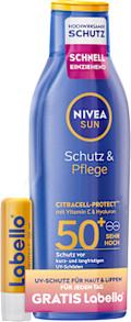 Sonnenmilch LSF 50+ & Labello SUN Lippenpflegestift LSF 50 NIVEA SUN