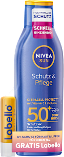 Sonnenmilch LSF 50+ & Labello SUN Lippenpflegestift LSF 50 NIVEA SUN