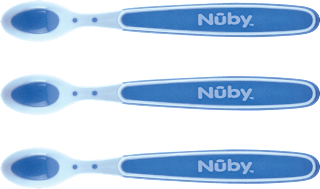 Babylöffel Soft Sensitive Flex für Brei, blau Nûby