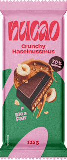 Schokolade, Crunchy Haselnussmus, vegan nucao