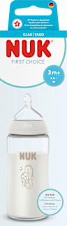 Babyflasche aus Glas First Choice weiß, ab 3 Monaten, 240 ml NUK
