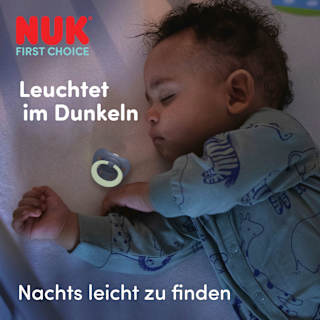 Schnuller First Choice Classic Day & Night, blau, 6-18 Monate NUK