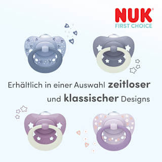 Schnuller First Choice Classic Day & Night Silikon, blau, 0-6 Monate NUK