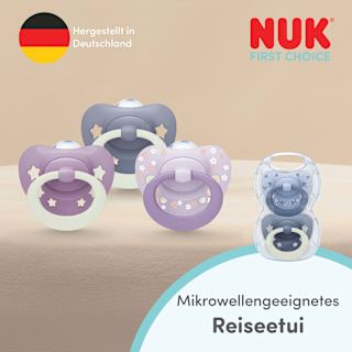 Schnuller First Choice Classic Day & Night Silikon, blau, 0-6 Monate NUK