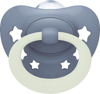 Schnuller First Choice Classic Day & Night Silikon, blau, 0-6 Monate NUK