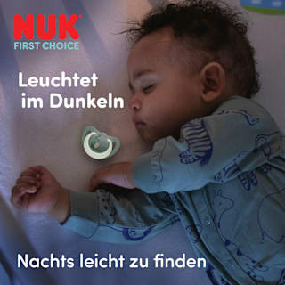 Schnuller First Choice Night Silikon, grün/blau, 0-6 Monate NUK
