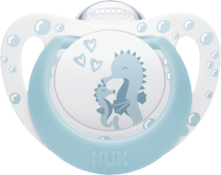 Schnuller First Choice Silikon, blau/creme, 0-6 Monate NUK
