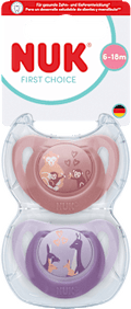 Schnuller First Choice Silikon, rose/lila, 6-18 Monate NUK