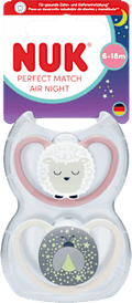 Schnuller Perfect Match Air Night Silikon, 6-18 Monate  NUK