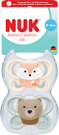 Schnuller Perfect Match Air Silikon, creme/mint, 0-6 Monate NUK