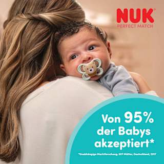 Schnuller Perfect Match Air Silikon, creme/mint, 0-6 Monate NUK