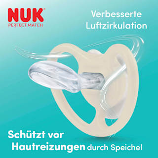 Schnuller Prefect Match Air Silikon, rosa/grau, 6-18 Monate NUK