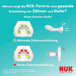 Schnuller Prefect Match Air Silikon, rosa/grau, 6-18 Monate NUK