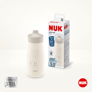 Trinkflasche Kinder Edelstahl Mini-Me beige, 300ml NUK