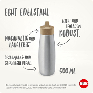 Trinkhalmflasche Edelstahl Mini-Me mint, 500ml NUK