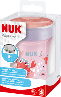 Trinklernbecher Evolution Magic Cup rot/lila, ab 8. Monat, 230 ml NUK