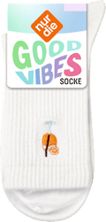 Crew Socken mit Cocktail-Motiv weiß Gr. 39-42 nur die