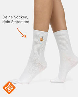 Crew Socken mit Cocktail-Motiv weiß Gr. 39-42 nur die