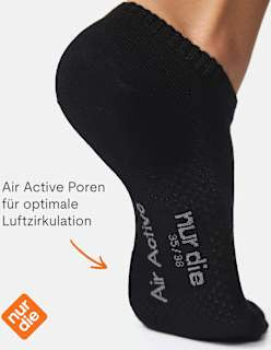 Sneakersocken Bambus schwarz Gr. 39-42 nur die