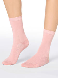 Socken mit Bambus-Viskose rosa + grün Gr. 35-38 nur die