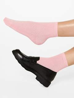 Socken mit kurzem Schaft & Modal schwarz + rosa Gr. 39-42 nur die