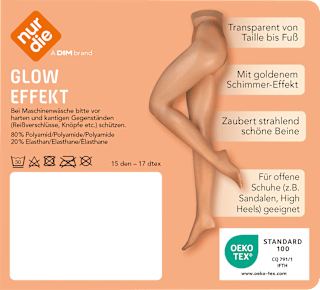Strumpfhose mit Glow-Effekt amber Gr. 40/44, 15 DEN nur die