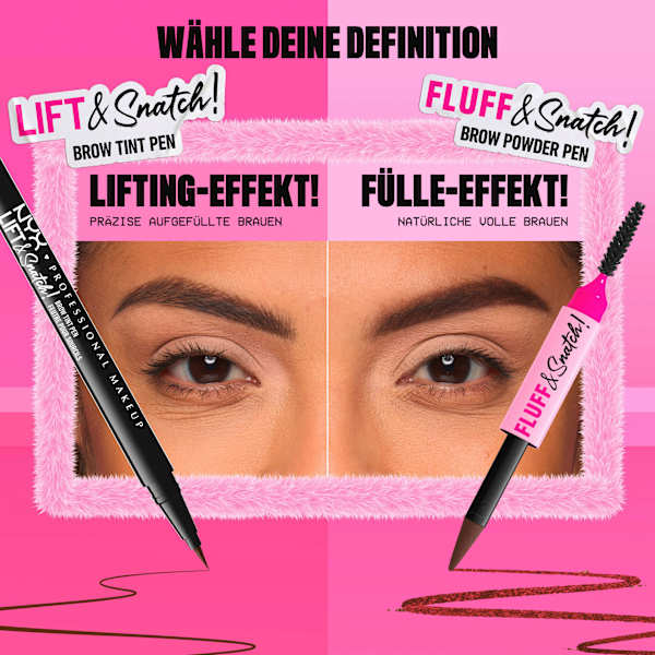 Augenbrauenstift Puder Fluff & Snatch 02 Taupe NYX PROFESSIONAL MAKEUP