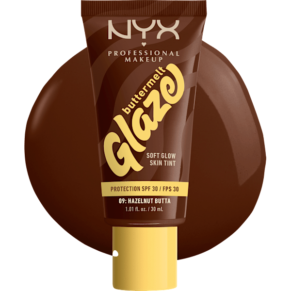 Foundation Buttermelt Glaze mit LSF 30, 09 Hazelnut Butta NYX PROFESSIONAL MAKEUP