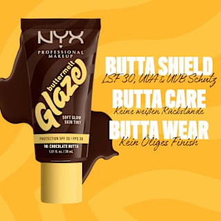 Foundation Buttermelt Glaze mit LSF 30, 10 Chocolate Butta NYX PROFESSIONAL MAKEUP