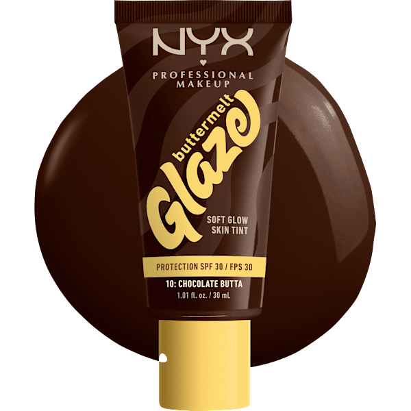 Foundation Buttermelt Glaze mit LSF 30, 10 Chocolate Butta NYX PROFESSIONAL MAKEUP