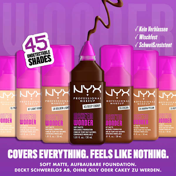 Foundation Make 'EM Wonder 10 Nude NYX PROFESSIONAL MAKEUP