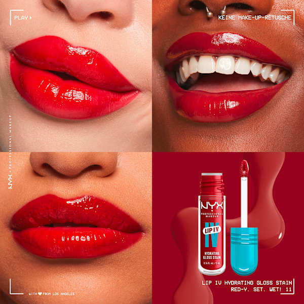 Lipgloss Lip IV Gloss Stain 11 Red-y. Set. Wet! NYX PROFESSIONAL MAKEUP