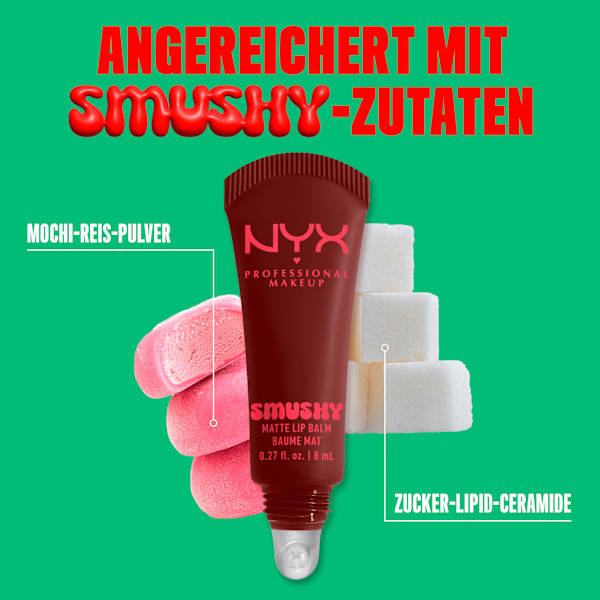 Lippenbalsam Smushy Matte 08 Smudge Fudge NYX PROFESSIONAL MAKEUP