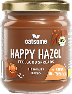 Haselnussmus, "Happy Hazel" Feelgood Spreads, Haselnuss Kakao oatsome