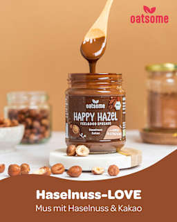 Haselnussmus, "Happy Hazel" Feelgood Spreads, Haselnuss Kakao oatsome