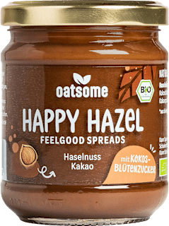 Haselnussmus, "Happy Hazel" Feelgood Spreads, Haselnuss Kakao oatsome