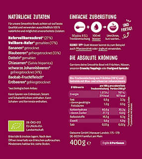Smoothie Bowl Pulver Benjamin Blaubeer, Blaubeere & Johannisbeere oatsome