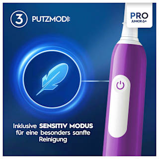 Elektrische Zahnbürste Kinder PRO Junior Purple, ab 6 Jahren Oral-B