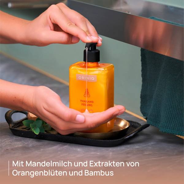 Flüssigseife Thailand Feeling mit Mandelmilch, Orangenblüte & Bambus ORINIQ