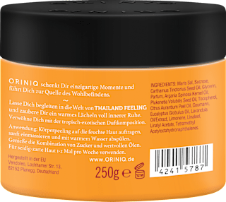 Körperpeeling Thailand Feeling Zucker, Argan- & Sacha Inchi Öl ORINIQ